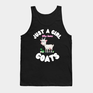 Just A Girl Who Loves Goats, Cute Colorful Goat Tank Top